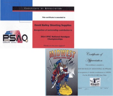 Certificates of Appreciation  - WA ICORE / IPSC Handgun Nationals image